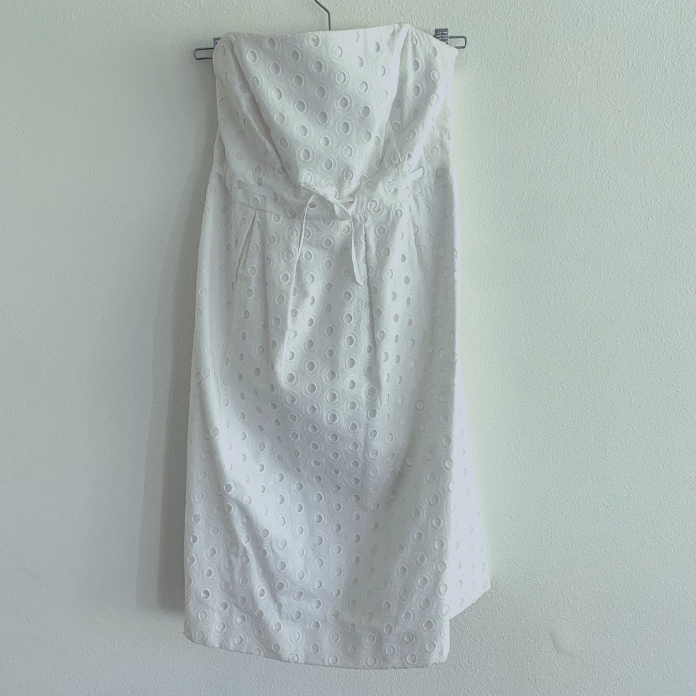 Lilly Pulitzer White Eyelet Strapless Mini Sundress - Size 8 / Preppy /Summer